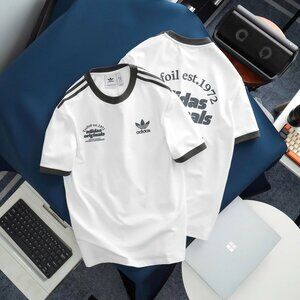 Adidas Classics Original 3 Stripes Tee Shirt Trefoil Retro Men White Black